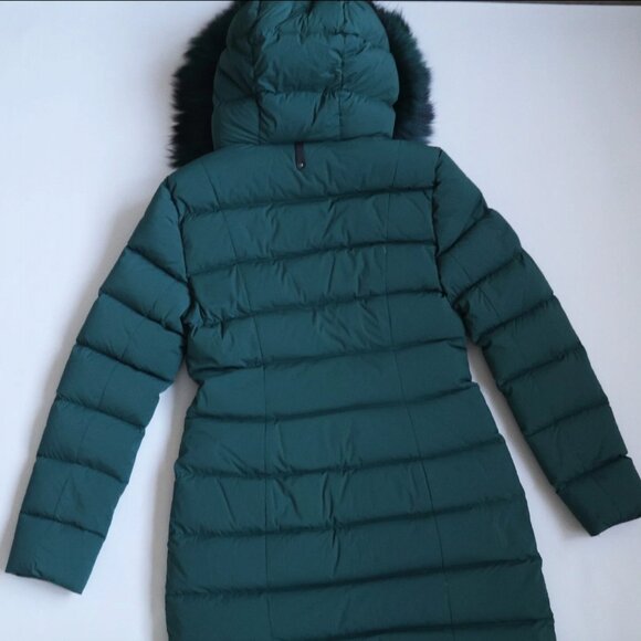 Mackage 'CALLA-X' Emerald Green Down Jacket with Fox Fur Trim Size Medium - Picture 5 of 9